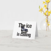 アイスホッケーの挨拶空白の中 カード (黄色い花)