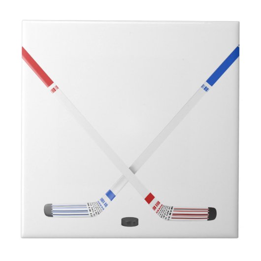 アイスホッケーの棒およびパック タイル (正面)