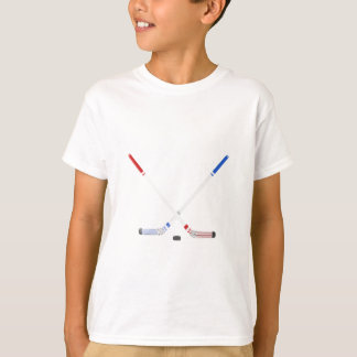 アイスホッケーの棒およびパック Tシャツ