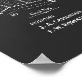 アイスホッケーの特許設計図 ポスター (角)
