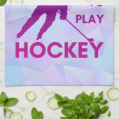 アイスホッケーの羽根タオルは生まれ紫に吸収遊される キッチンタオル (折り畳み)