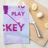 アイスホッケーの羽根タオルは生まれ紫に吸収遊される キッチンタオル (四つ折り)