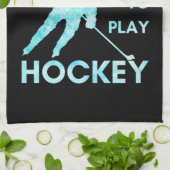 アイスホッケーの羽根吸収生まれタ遊オル~青 キッチンタオル (折り畳み)