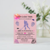 アイスホッケーの誕生日テーマをカスタマイズ ポストカード (スタンド正面)