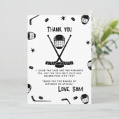 アイスホッケーの誕生日パーティー アクセサリーセット サンキューカード (スタンド正面)