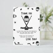 アイスホッケーの誕生日パーティー アクセサリー サンキューカード (スタンド正面)