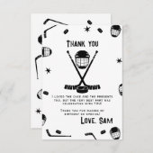 アイスホッケーの誕生日パーティー アクセサリー サンキューカード (正面/裏面)