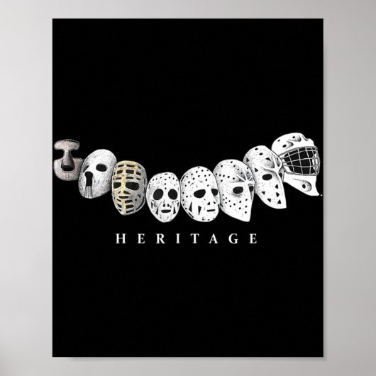 アイスホッケーの進化ヴィンテージをマスクにモダン設定 ポスター (正面)