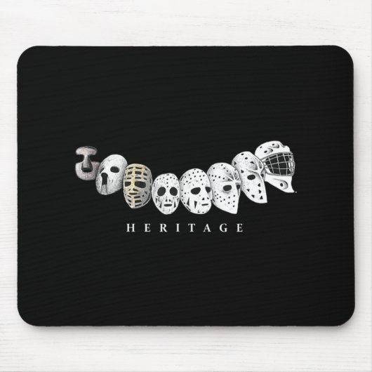 アイスホッケーの進化ヴィンテージをマスクにモダン設定 マウスパッド (正面)