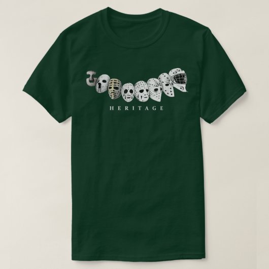 アイスホッケーの進化ヴィンテージをマスクにモダン設定 Tシャツ (デザイン正面)