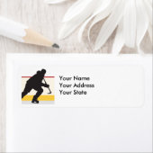 アイスホッケーの選手が移動中 ラベル (インサイチュ)