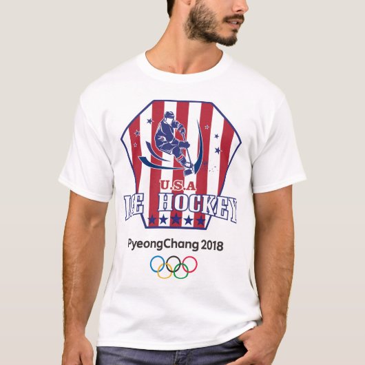 アイスホッケーのpyeongChang 2018米国 Tシャツ (正面)