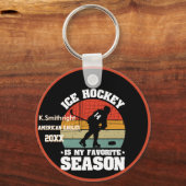 アイスホッケーは私の季節お気に入りのだ キーホルダー (正面)