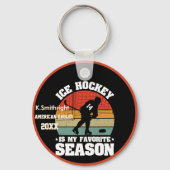 アイスホッケーは私の季節お気に入りのだ キーホルダー (裏面)