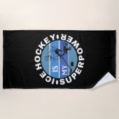 アイスホッケーは私の超大国 ビーチタオル (正面)