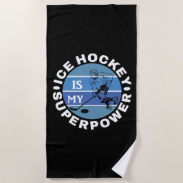 アイスホッケーは私の超大国 ビーチタオル