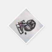 アイスホッケーは、名前と番号でヘルメットのパックをスケート スタンダードカクテルナプキン (角)