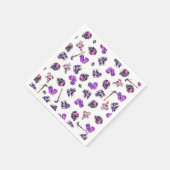 アイスホッケーアイススケートで滑るガールズピンクパープル誕生日 スタンダードカクテルナプキン (角)