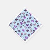 アイスホッケーアイススケートで滑るガールズピンクパープル誕生日 スタンダードカクテルナプキン (角)
