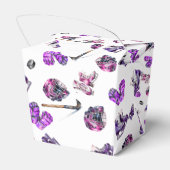 アイスホッケーアイススケートで滑るガールズピンクパープル誕生日 フェイバーボックス (裏面サイド)