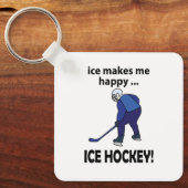 アイスホッケーアイスホッケーで幸せ キーホルダー (正面)