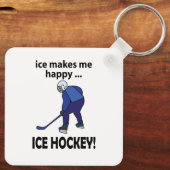 アイスホッケーアイスホッケーで幸せ キーホルダー (裏面)