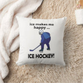 アイスホッケーアイスホッケーで幸せ クッション (ブランケット)