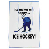 アイスホッケーアイスホッケーで幸せ ミディアムペーパーバッグ (裏面)