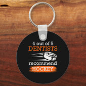 アイスホッケーアイスホッケーを推奨する歯科医（5人のうち4人） キーホルダー (正面)