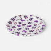 アイスホッケーアイスホッケースケートで滑るガールズピンクパープル ペーパープレート (アングル)