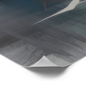 アイスホッケーアクションスポ絵を描ートの抽象芸術アールデコ ポスター (角)