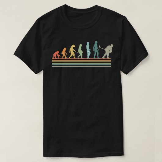 アイスホッケーエボリューションレトロヴィンテージパックスポーツ Tシャツ (デザイン正面)