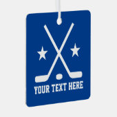 アイスホッケーカスタムスポーツスクエアのクリスマス装飾 メタルオーナメント (正面右)