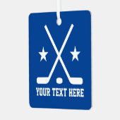 アイスホッケーカスタムスポーツスクエアのクリスマス装飾 メタルオーナメント (正面左)