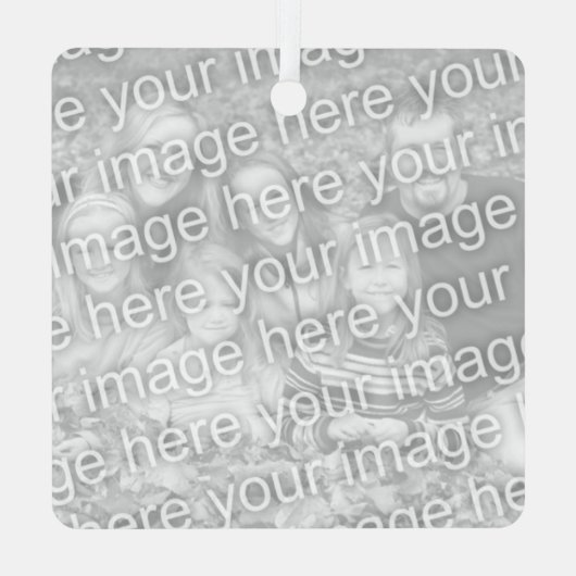 アイスホッケーカスタムスポーツスクエアのクリスマス装飾 メタルオーナメント (裏面)