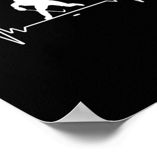 アイスホッケーカッコいいアート女子男性へホッケープレーヤー&W ポスター (角)