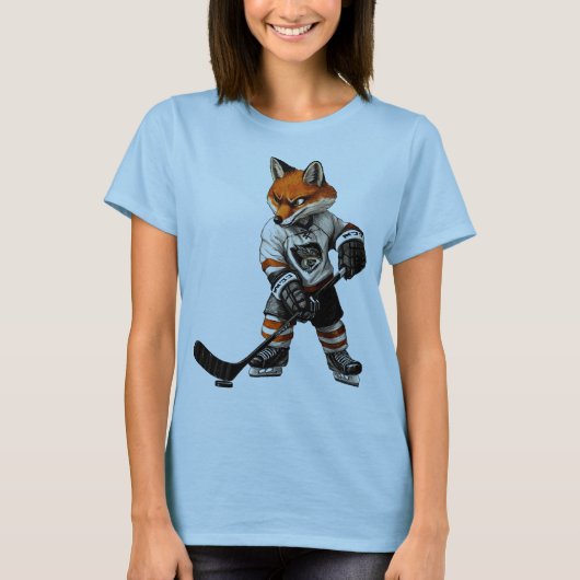 アイスホッケーキツネ Tシャツ (正面)