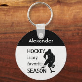 アイスホッケーキーチェーンシーお気に入りのズ白黒 キーホルダー (正面)