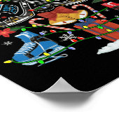 アイスホッケークリスマスオーナメントツリーおもしろいクリスマスギフト ポスター (角)