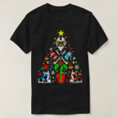 アイスホッケークリスマスオーナメントツリーおもしろいクリスマスギフト Tシャツ (デザイン正面)