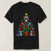 アイスホッケークリスマスオーナメントツリーおもしろいクリスマスギフト Tシャツ (デザイン正面)
