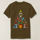 アイスホッケークリスマスオーナメントツリーおもしろいクリスマスギフト Tシャツ (デザイン正面)