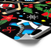 アイスホッケークリスマスオーナメントツリーおもしろいクリスマスギフトB ポスター (角)