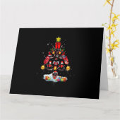 アイスホッケークリスマスオーナメントツリーおもしろいクリスマススポール カード (黄色い花)