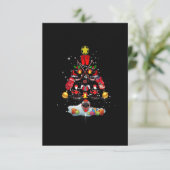 アイスホッケークリスマスオーナメントツリーおもしろいクリスマススポール サンキューカード (スタンド正面)