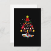 アイスホッケークリスマスオーナメントツリーおもしろいクリスマススポール サンキューカード (正面/裏面)