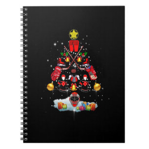 アイスホッケークリスマスオーナメントツリーおもしろいクリスマススポール ノートブック