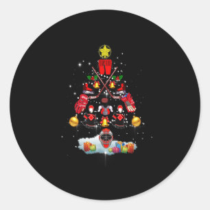 アイスホッケークリスマスオーナメントツリーおもしろいクリスマススポール ラウンドシール