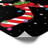 アイスホッケークリスマスキャンディーケーンホッケー ポスター (角)