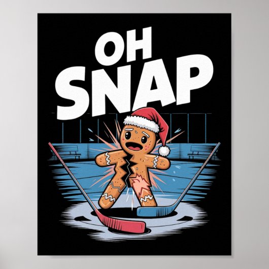 アイスホッケークリスマスジンジャーブレッド ポスター (正面)